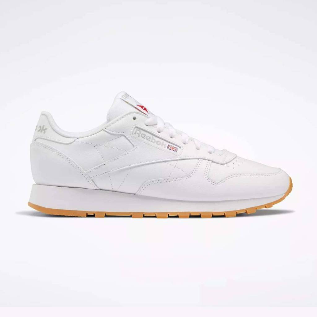 Reebok Classic Leather White/Grey/Gum Sneakers Pria ORIGINA