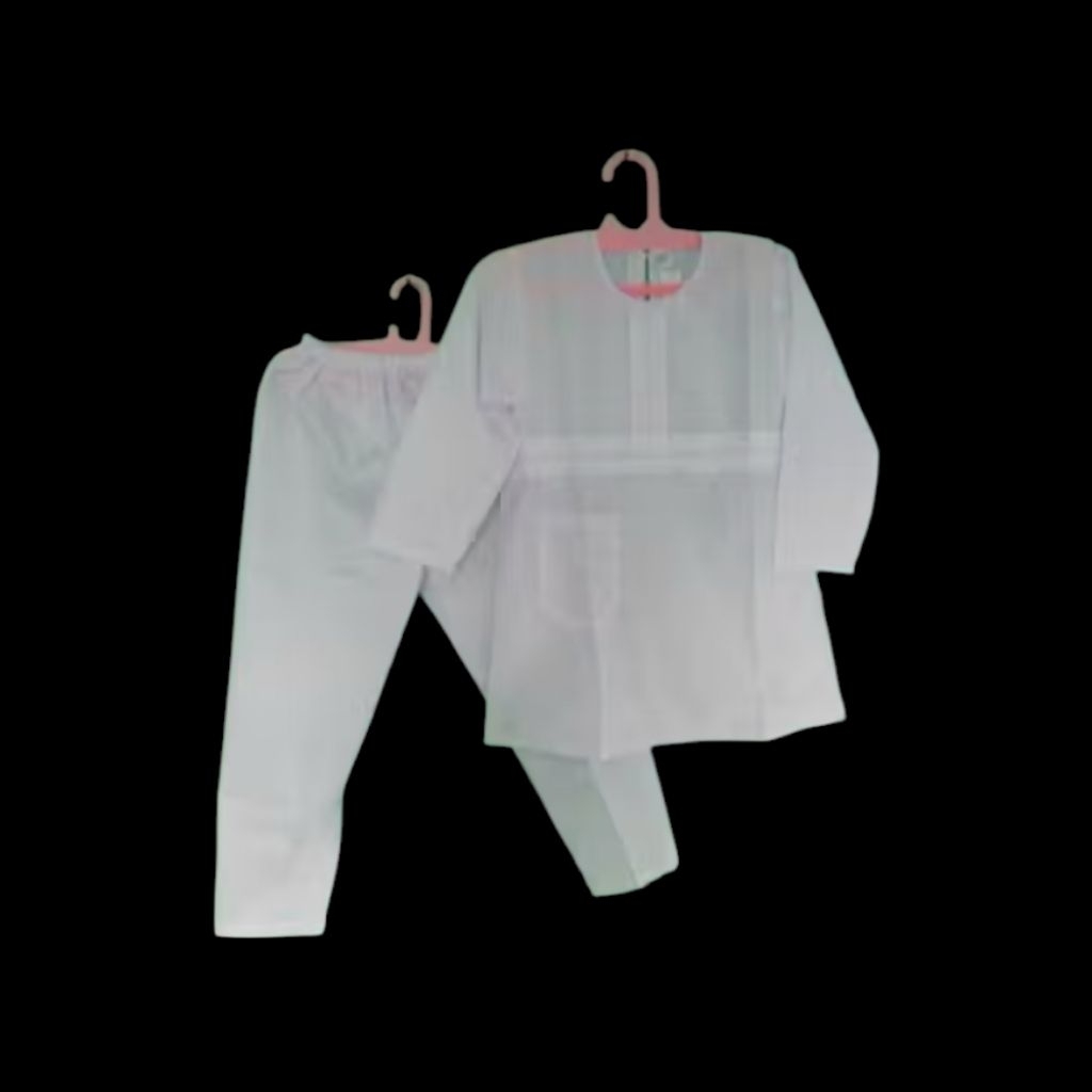 Baju Muslim Setelan Putih Anak Perempuan 4, 5, 6, 7, 8, - 13 Tahun