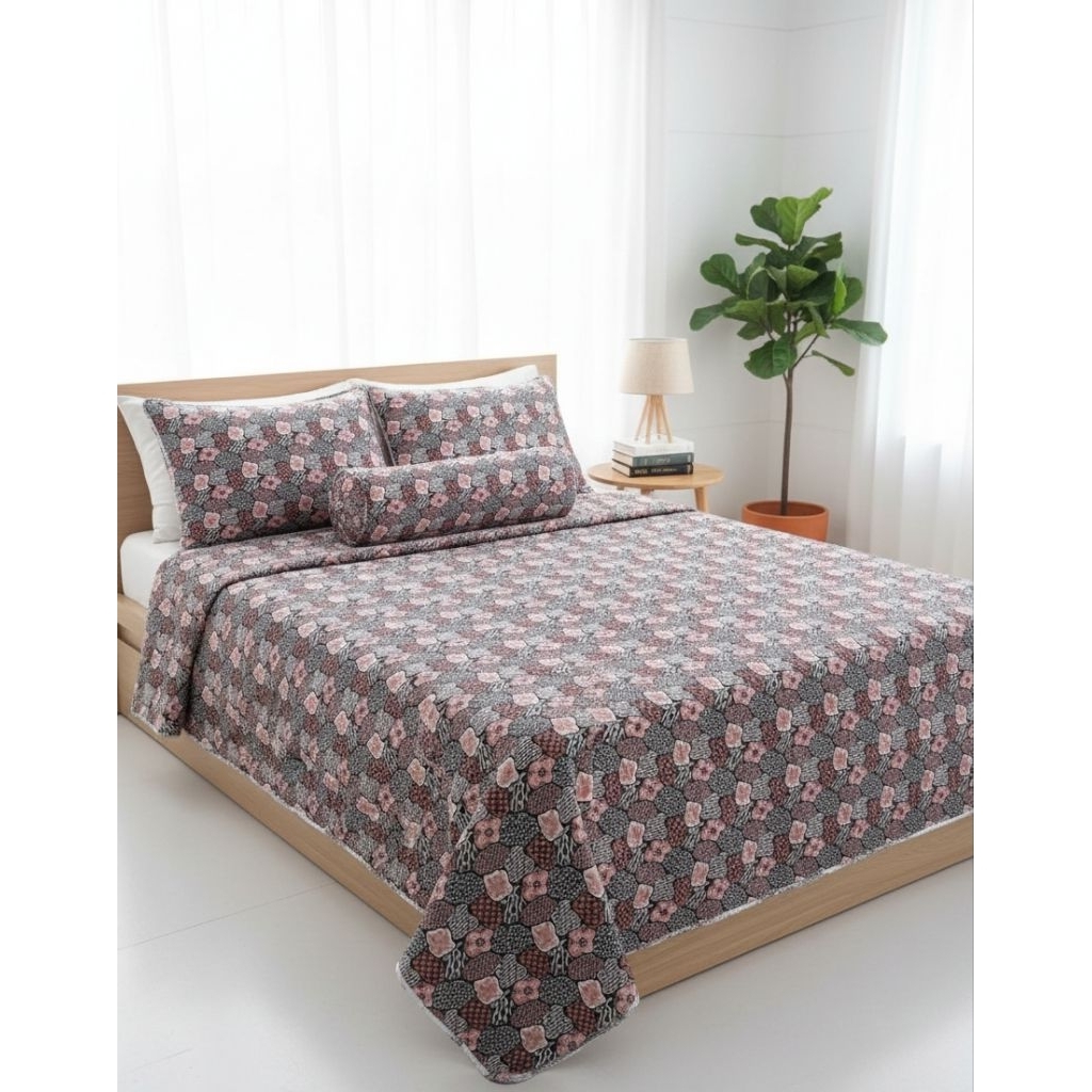 Sprei Homemade Motif Batik Bunga ukuran 180x200