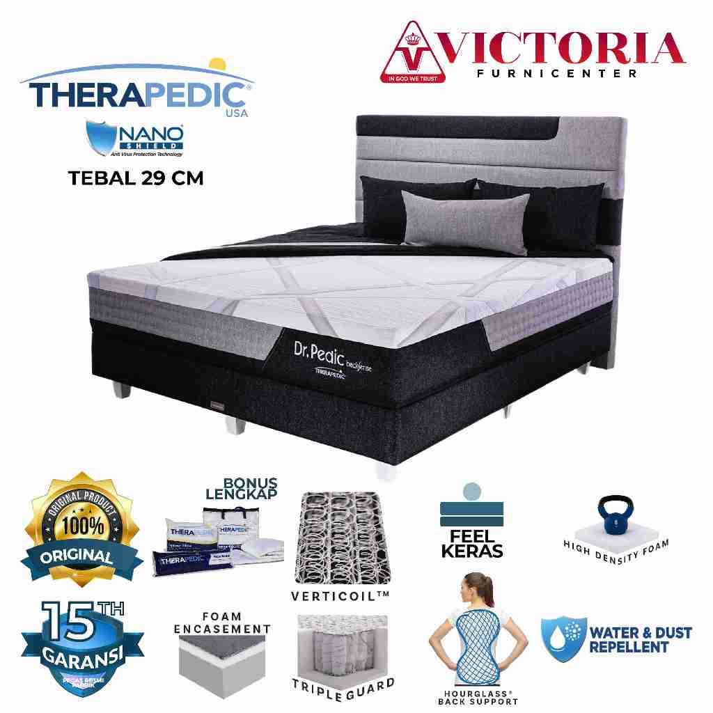 Therapedic  Dr Pedic  Fullset  Full Set  120 x 200  120x200  Kasur Spring Bed Springbed Termurah Pal