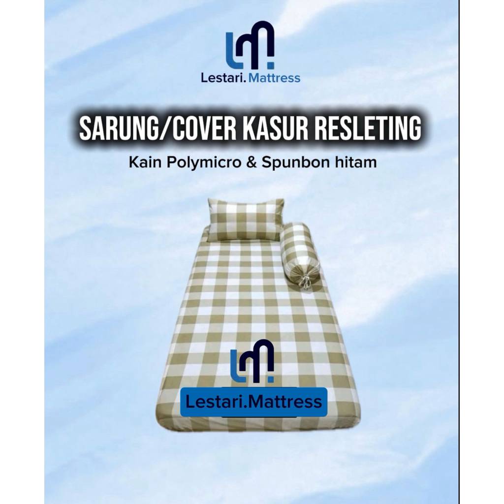 Soreshop_ () Sarung/Cover Kasur Busa Resleting Bahan Super Lembut Ukuran 180X90X10 200X90X10