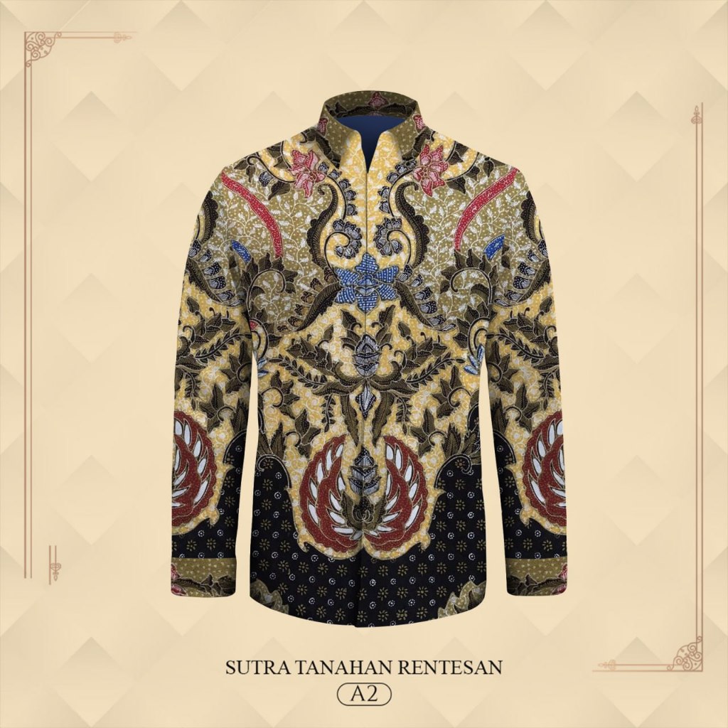 kain batik tulis sutra rentesan kemeja batik pria tan11