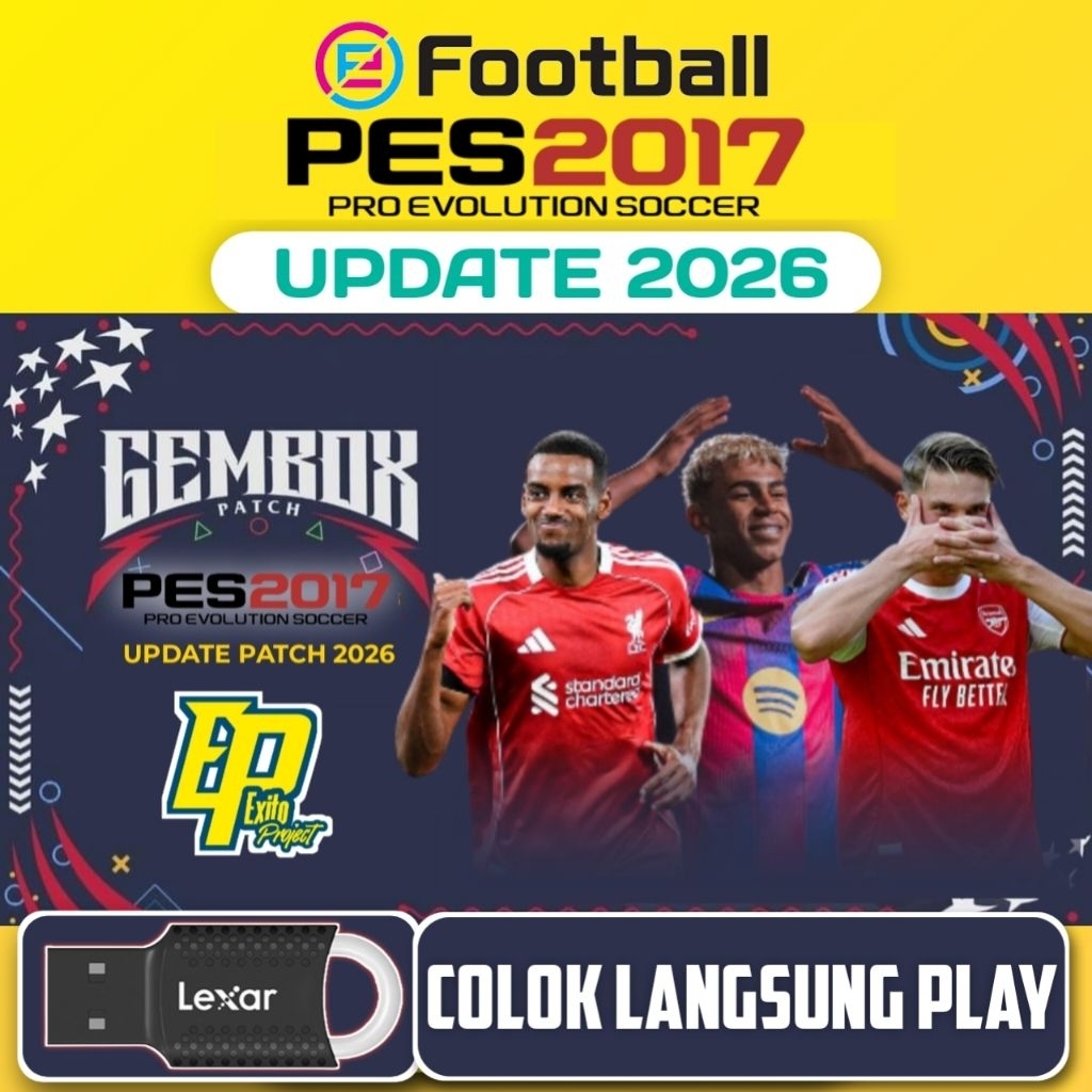 FLASHDISK LEXAR ISI GAME PES 2017 UPDATE TERBARU PATCH 2026 GAME PC