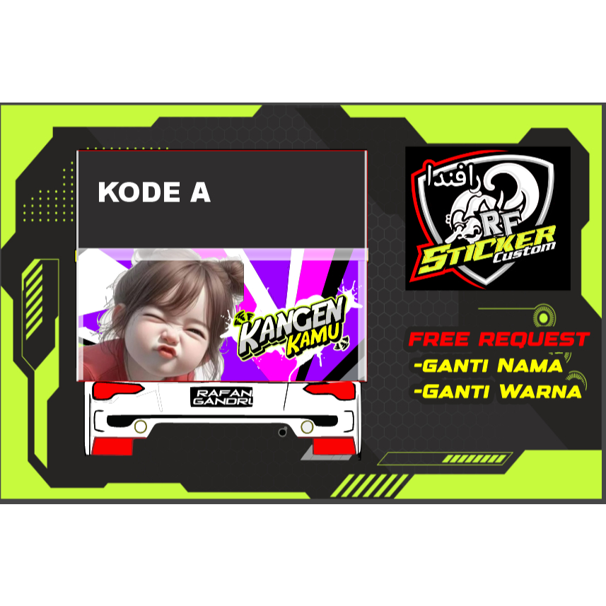 Stiker Decal Pintu Bak Truk Canter Hino Giga Anti Gores