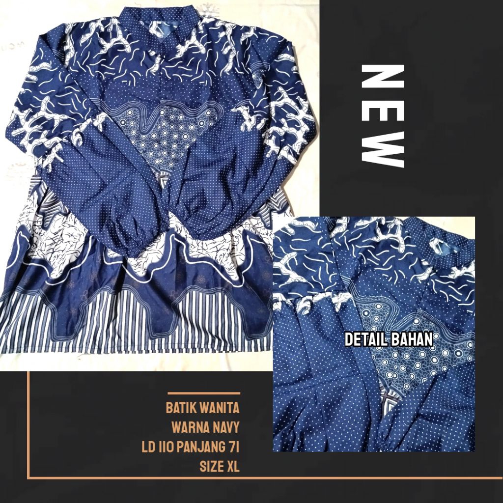 TUNIK BATIK WANITA LENGAN PANJANG / TUNIK WANITA JUMBO