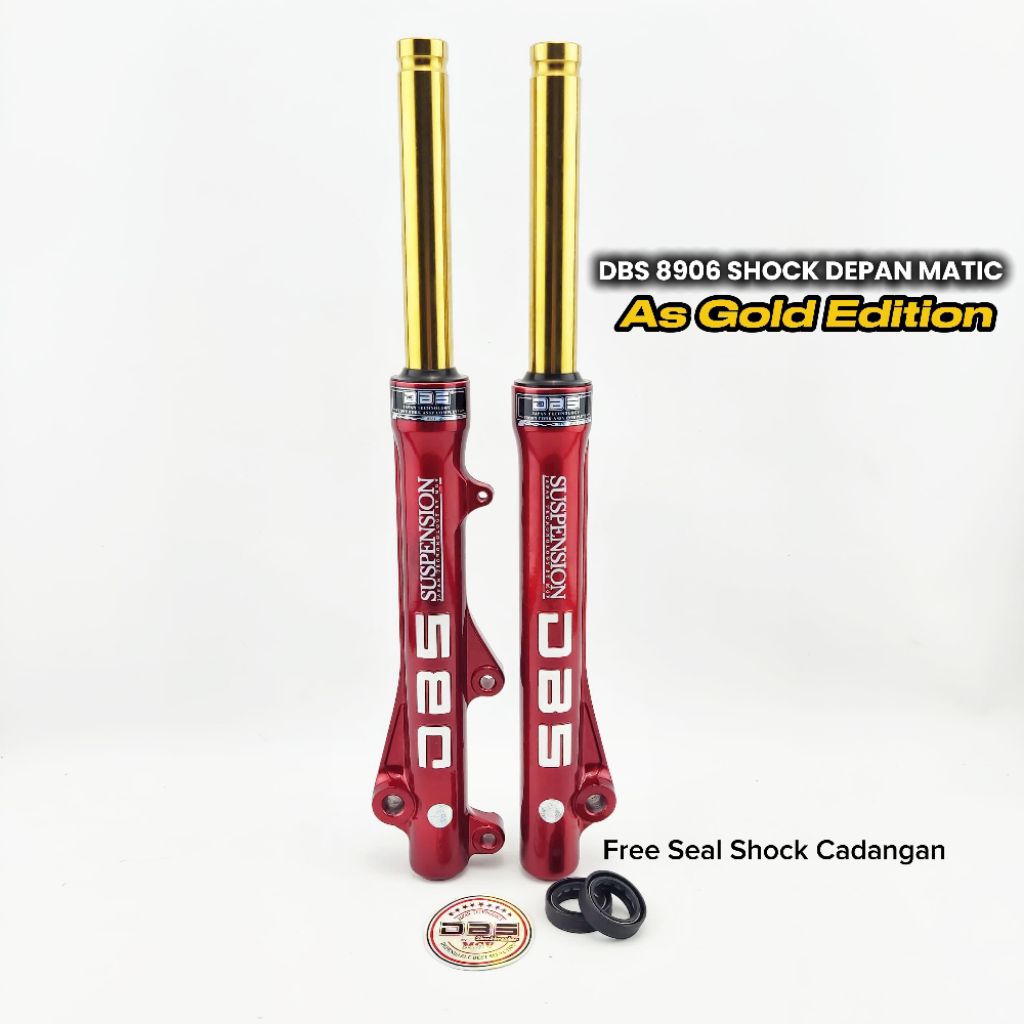 Shock Depan DBS 8906 New Assy Komplit As Gold Edition Matic Beat,Vario110,Scoopy,Genio,Vario125/150