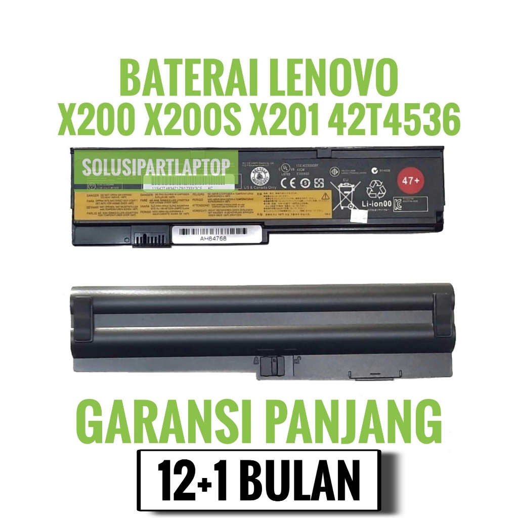 BATERAI LENOVO X200 X200S X201 42T4536 BLACK