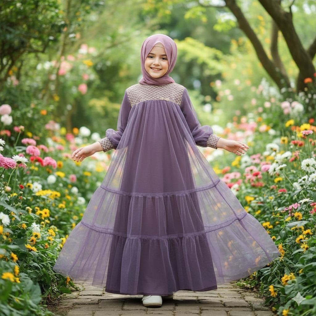 Baju gamis anak damara kids terbaru dan kekinian tampa hijap/pashmina usia 2-10 tahun bahan shakila 