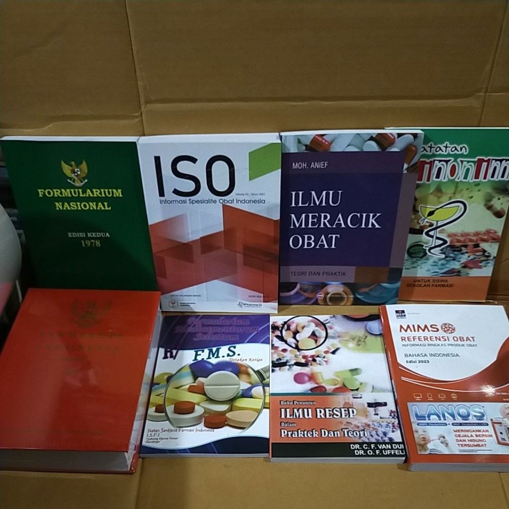paket murah isi 8 pcs/farmasi/ Fornas, f3, imo, ISO, ilmu resep, fms, sinonim, mims 2023