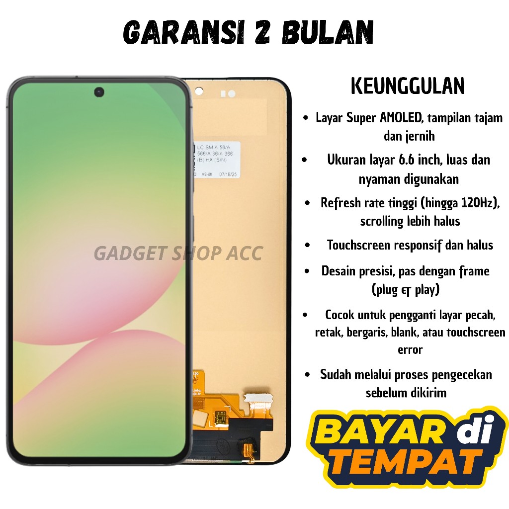 LCD SAMSUNG A56 / SAMSUNG A36 / SAMSUNG A366 FULL COVERED