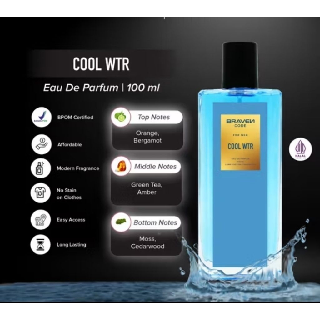 BRAVEN Code Eau De Parfum Cool Water 100ml/Braven Cool Water