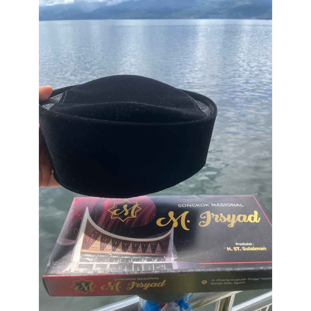 peci songkok minang M.IRSYAD model kapal bisa di lipat Ac tinggi standar bludru halus (10pcs)