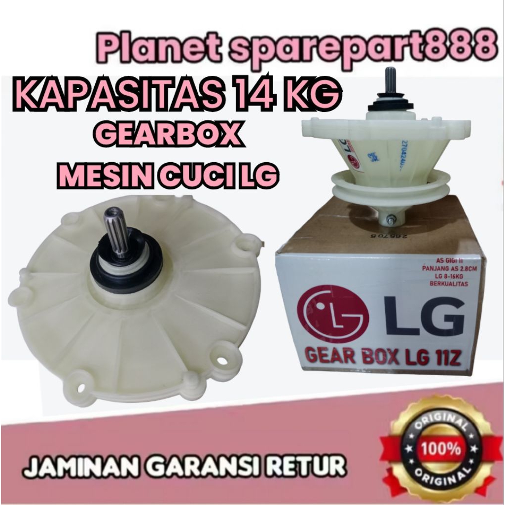 Gearbox mesin cuci LG ORIGINAL (SIE) kapasitas 14 KG as gigi 11 mesin cuci 2 tabung