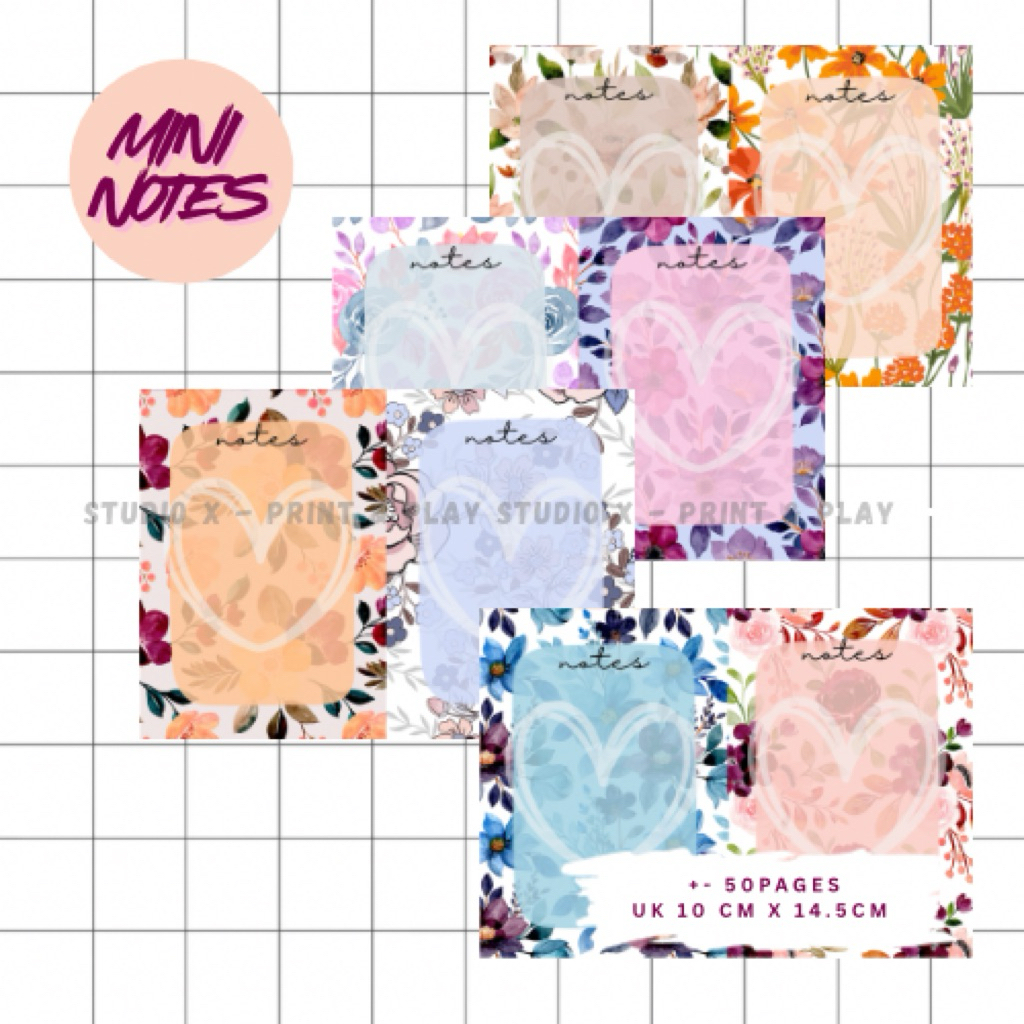 Mini Notes / Memo A6 50pages Motif Bunga Cantik