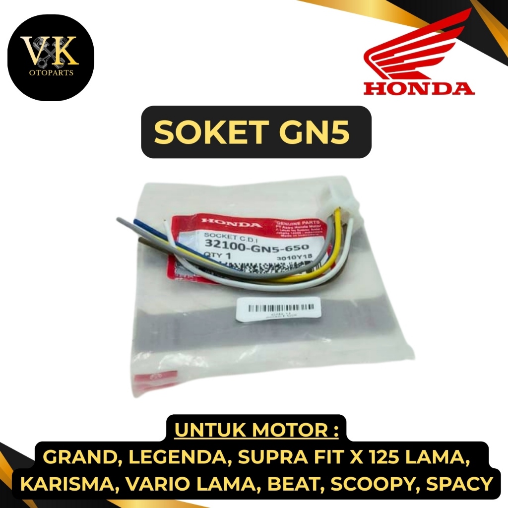 SOKET KIPROK KODE-GN5 CDI Grand Soket CDI Grand Supra Lama Win GN5 KD377 PRODUK ASLI 100% ORIGINAL .
