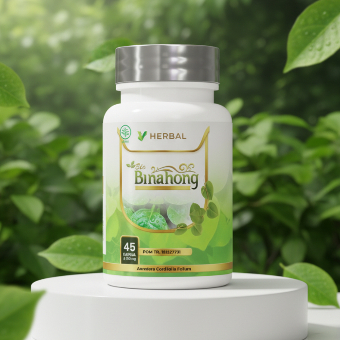 BIO BINAHONG 60 Kapsul | Obat Herbal Cepat Keringkan Luka Luar Dalam | Ekstrak Daun Binahong Asli | 