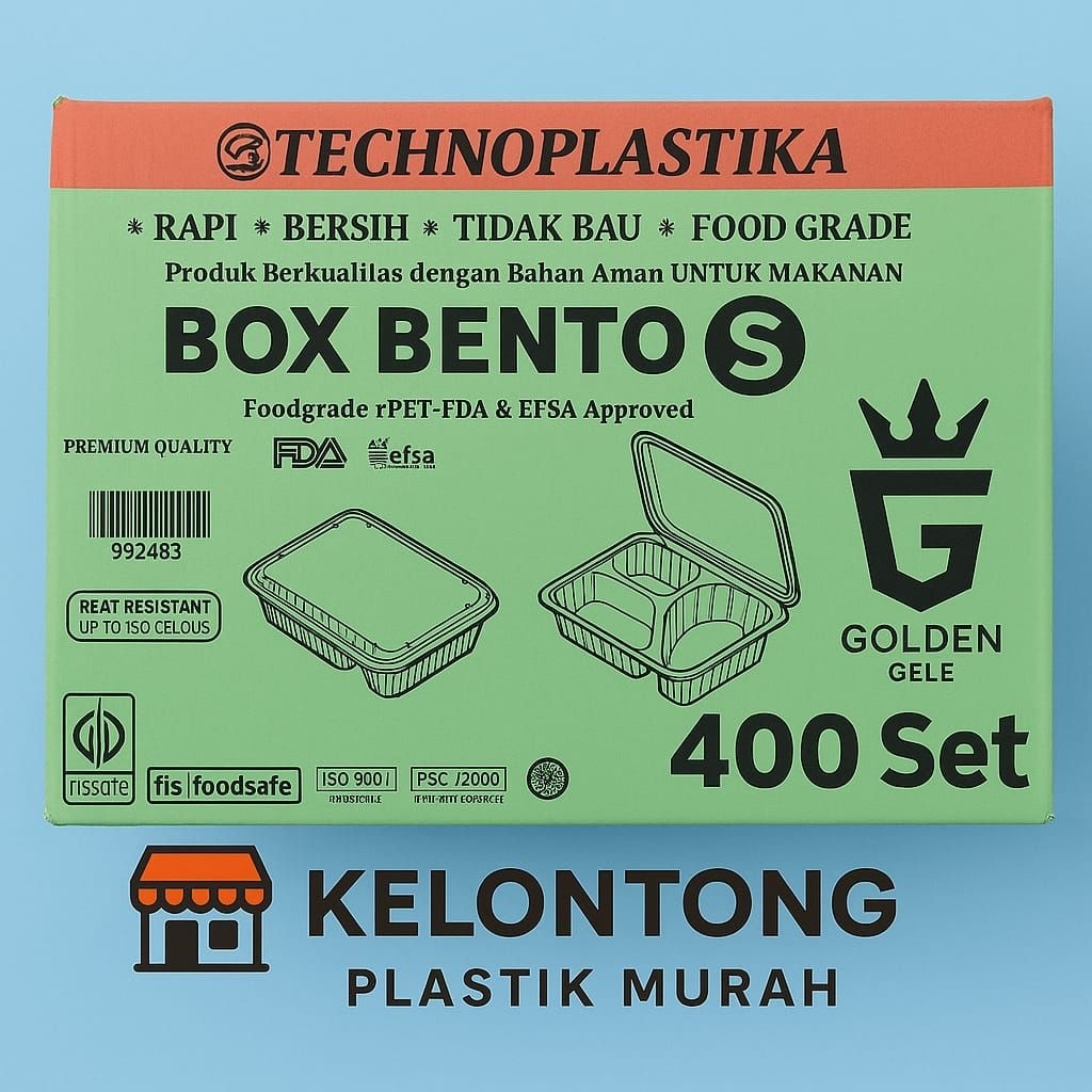 {GRAB / CARGO} Mika Box Bento S Ukuran Kecil / Mika Bento Sekat 4 Mini Isi 400 Set