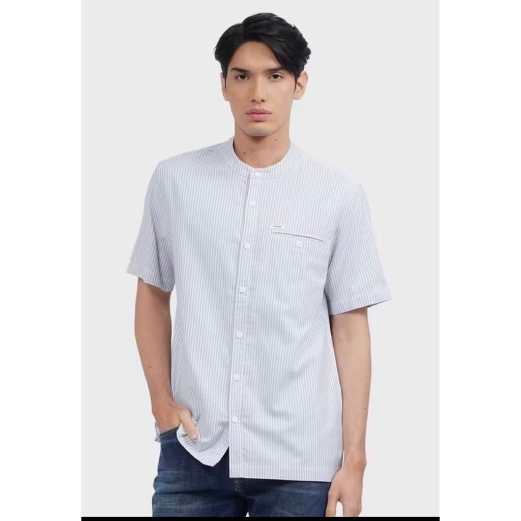 Kemeja Wrangler EDGAR 03P25 NAVY GARIS