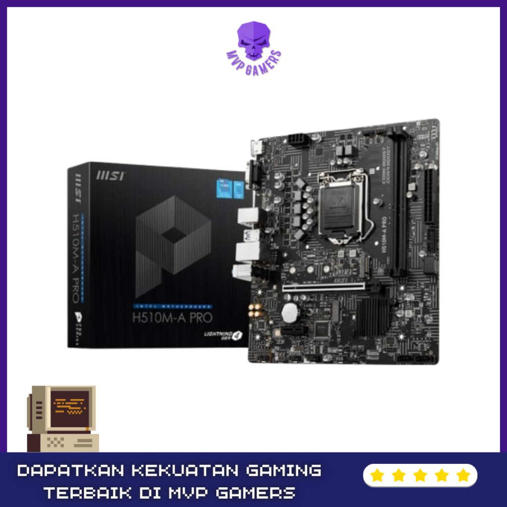 Motherboard MSI PRO H510M-B II LGA 1200 DDR4 I H510 USB 3.2 SATA3 I Support Intel Gen 10 11 I PC Rak