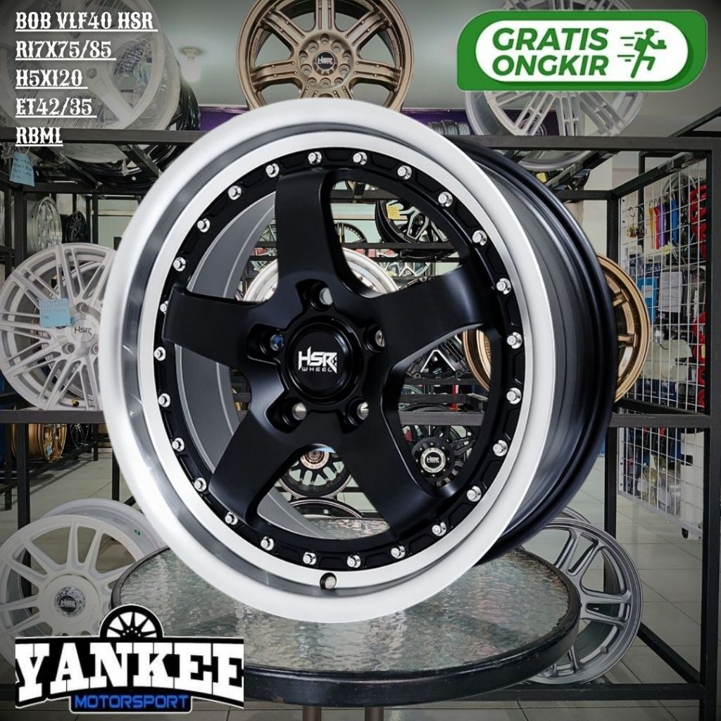 Velg Racing Celong HSR BOB VLF40 Ring 17 Lubang 5 PCD 120 Lebar 7,5/8,5 - Pelek Mobil R17