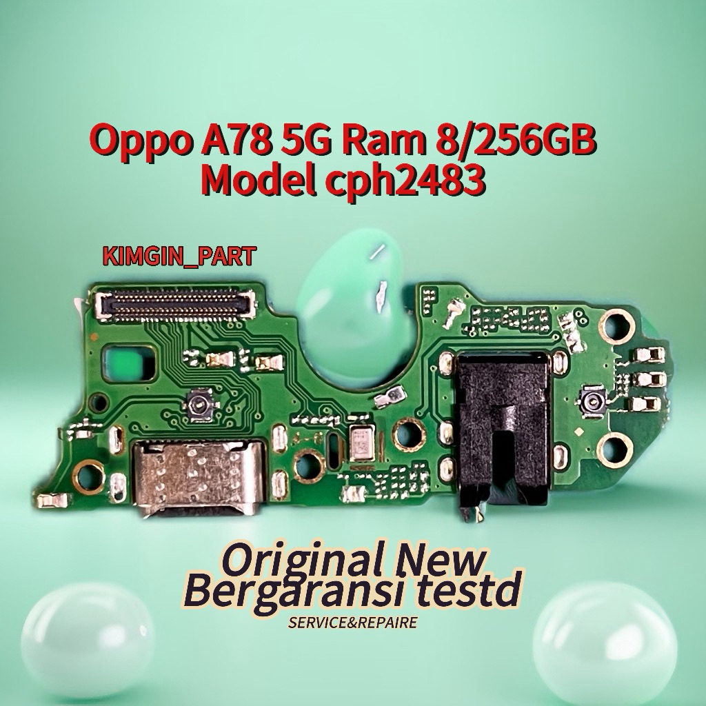Konektor Cas Papan Pcb Konektor Cas Mic Oppo A78 5G Ram 8/256Gb Model Cph2483
