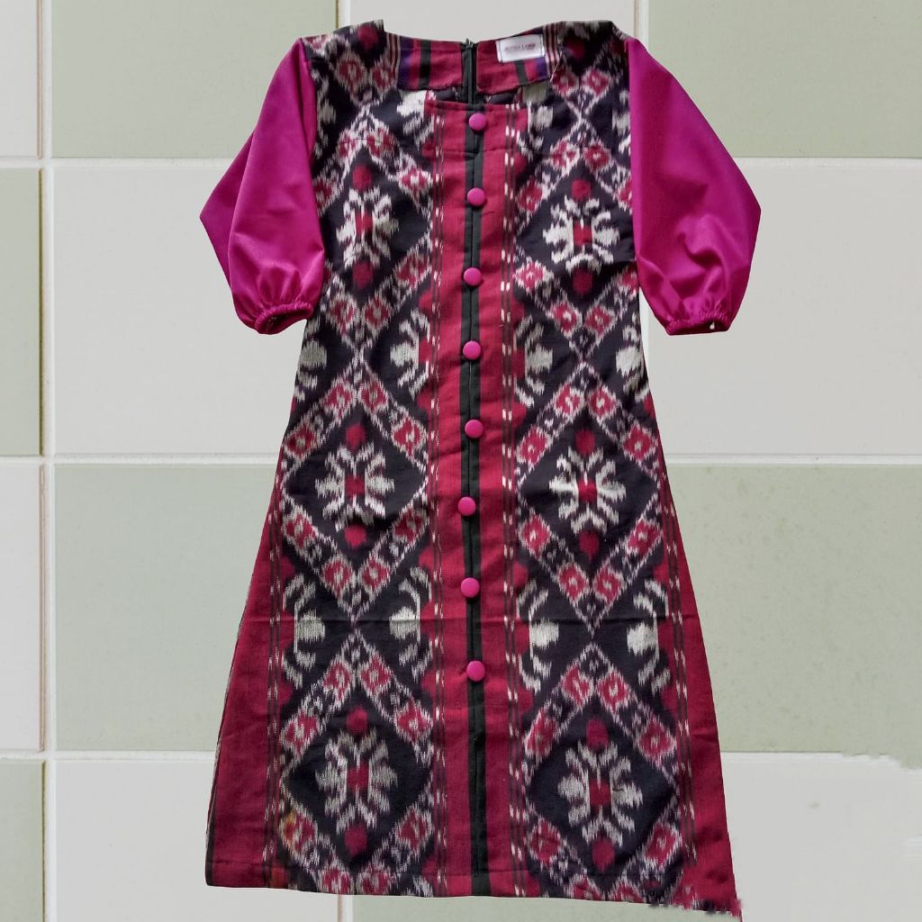 Readystock BAJU  TENUN ANAK PEREMPUAN MERAH