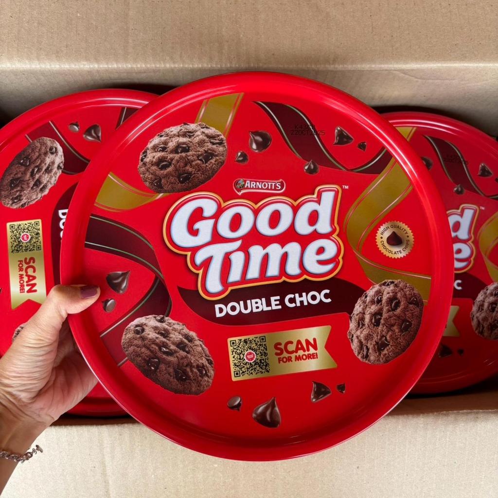 Good Time kaleng Good Time Double Choc Kaleng Kue Biscuit 144 gram 256gram makanan ringan hampers le
