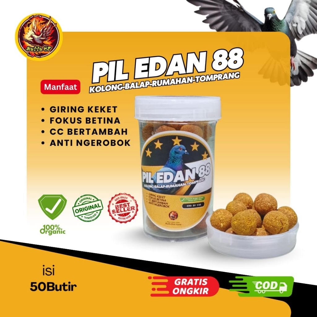 Pil Edan Jamu Merpati Kolong Balap Tomprang Rumahan 50 Butir