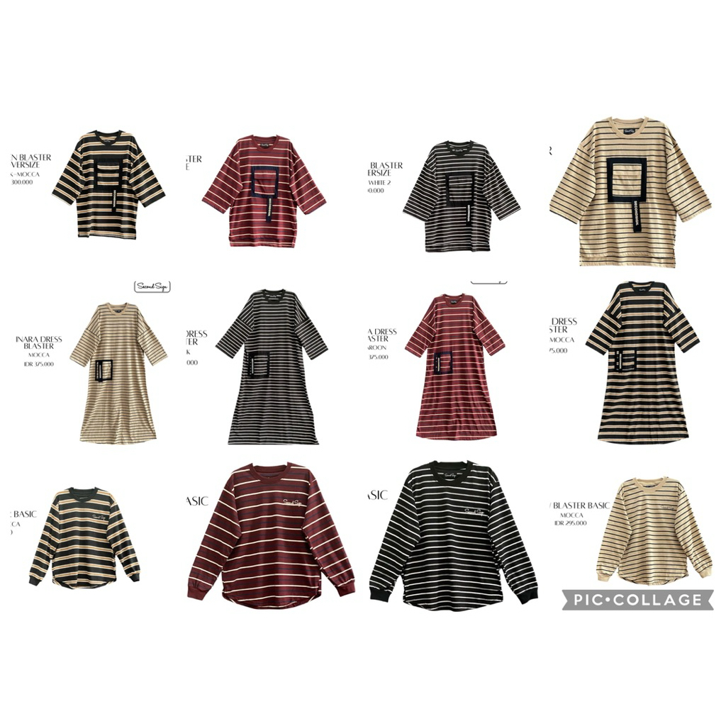 Second Sign Shirt, Oversize n dress Garis Garis