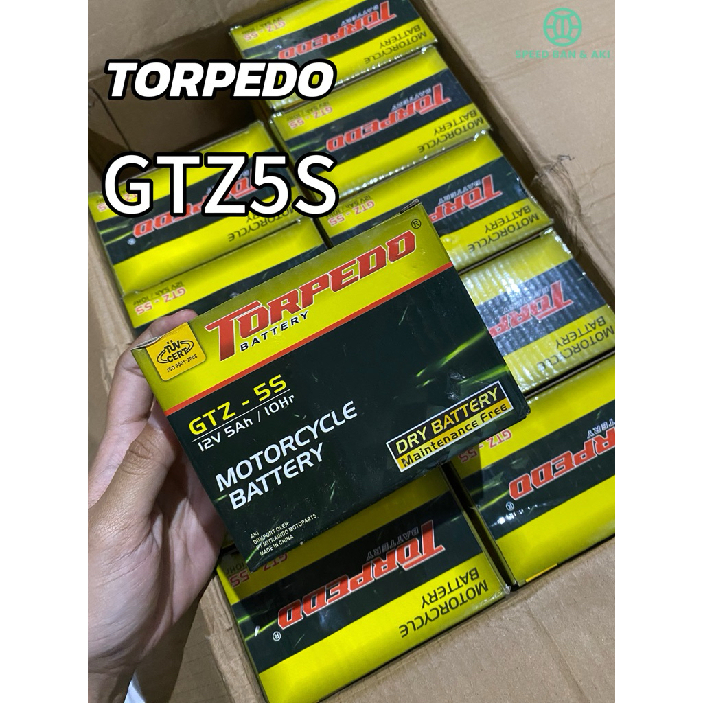 100% ORIGINAL & BARU AKI TORPEDO ACCU UKURAN TIPE GTZ5S HARGA GROSIR AKI KERING DAN BASAH MOTOR HOND
