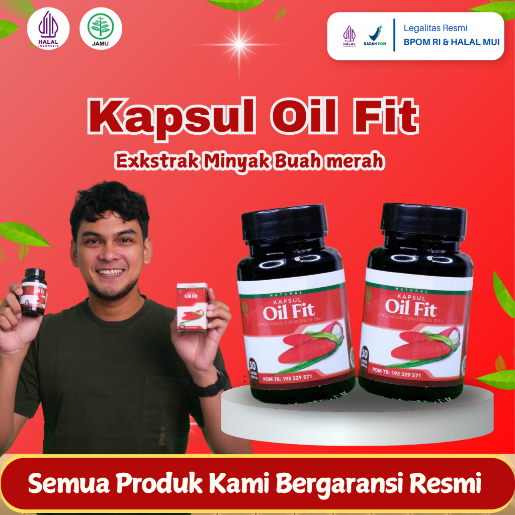 Kapsul Oil Fit Buah Merah Papua - Oil Fit Herbal Original - Oil Fit Kapsul 50 Kapsul