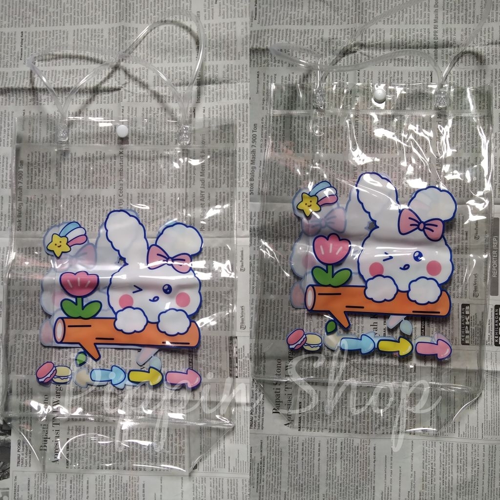 [BACA DESKRIPSI SEBELUM MEMBELI] TAS BAG PVC CANTIK GAMBAR KELINCI MR. DIY