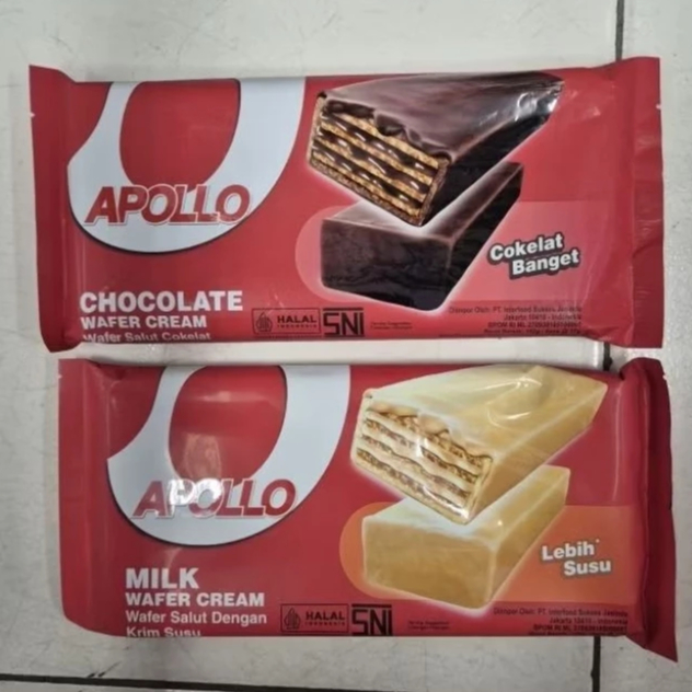 Apollo Wafer Cream 102gr Wafer Lapis Krim Import Rasa Coklat / Milk