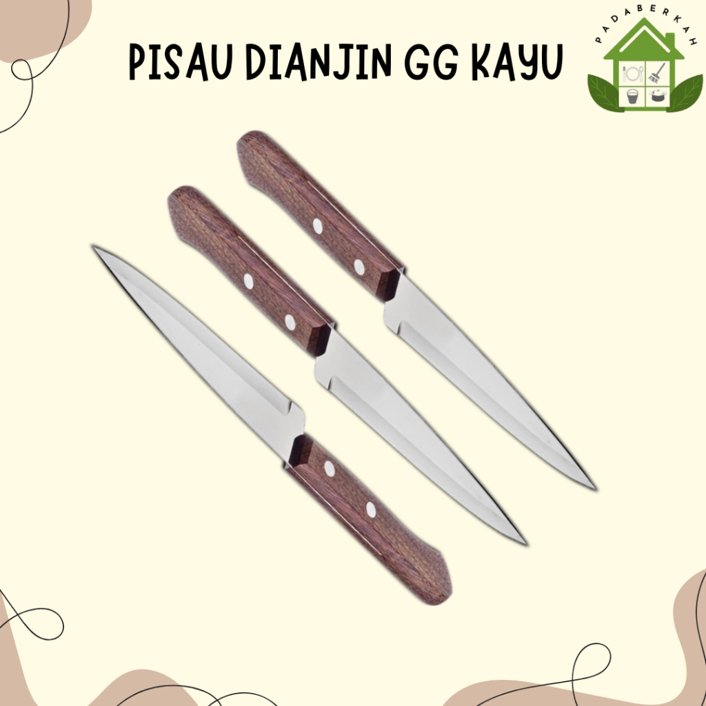 Pisau Dapur Pisau Dianjin Pisau Gagang Stainless Dan Gagang Kayu Tajam/Pisau Dapur Multifungsi