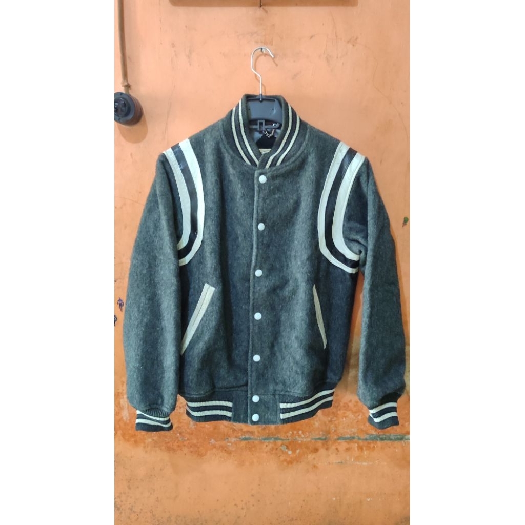 jaket bomber varsity wool modelan ( sain Laurent)