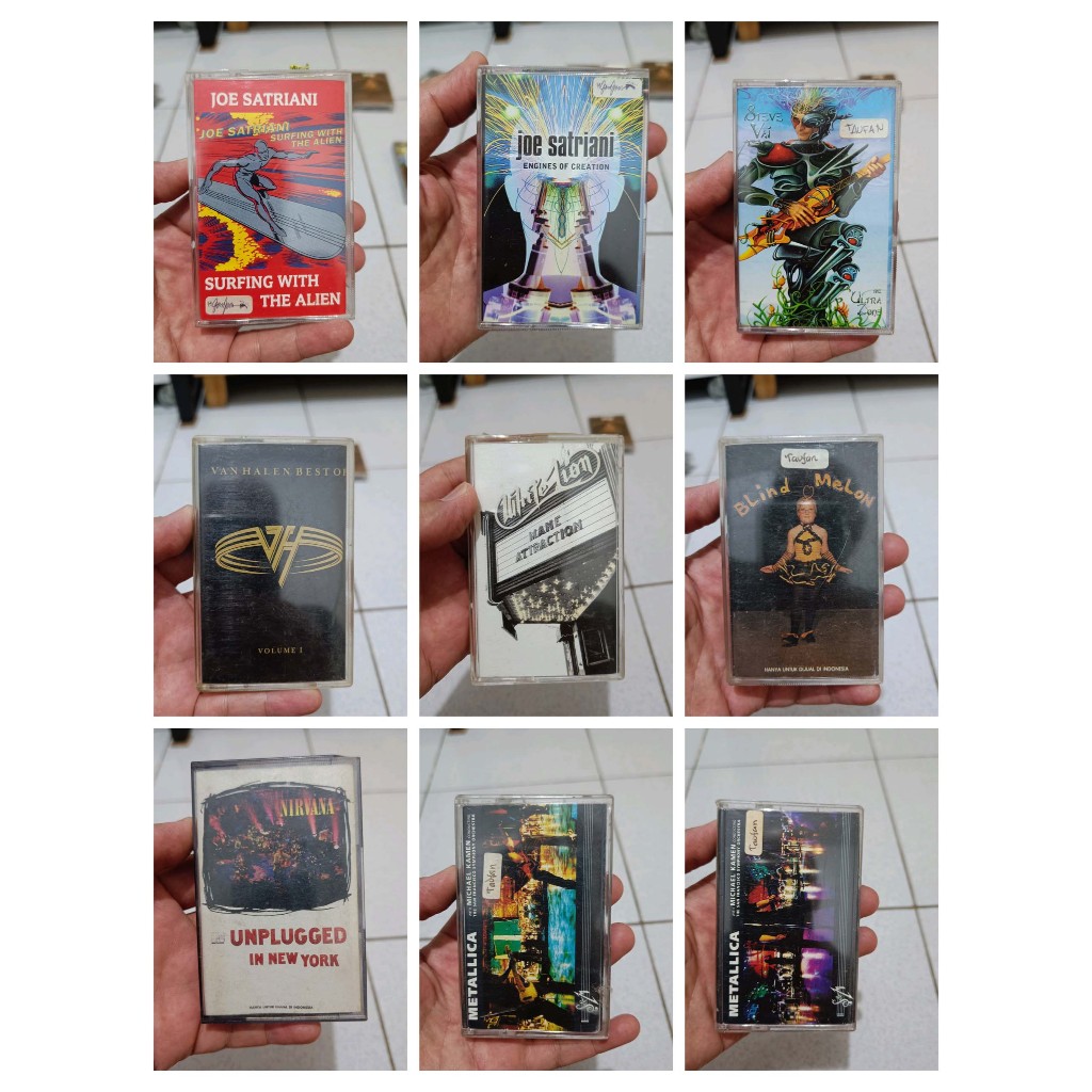 Kaset Bekas Metallica, Joe S, Steve Vai, Van Halen, White Lion, Blind Melon, Nirvana