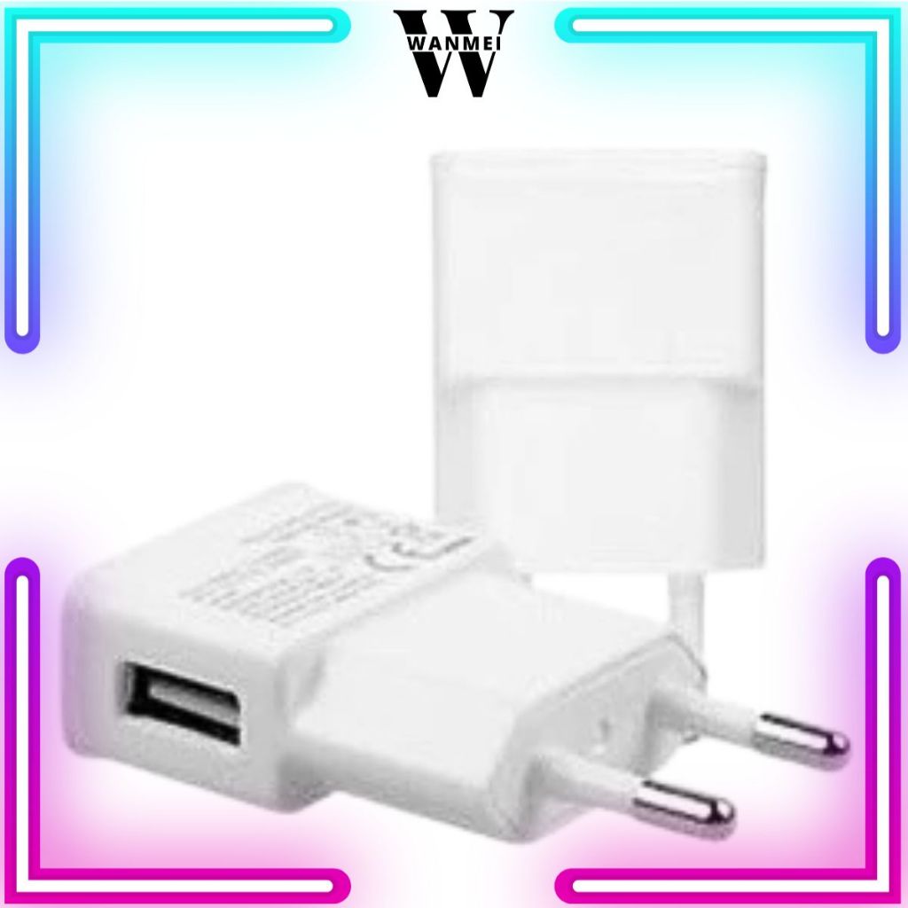WM Adaptor Charger Single USB Port 2A LED Travel Batok Kepala Casan OPPO Xiaomi Redmi Vivo Murah Cas