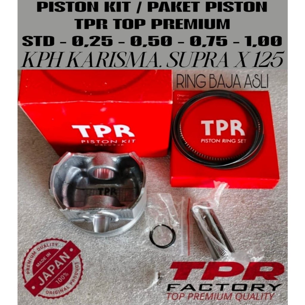PISTON KIT KPH KARISMA, SUPRA X 125 RING BAJA ASLI ORIGINAL JAPAN HONDA