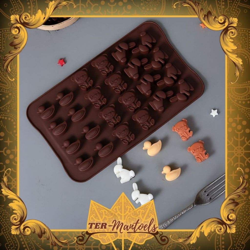 Cetakan Coklat Silikon Cetakan Silikon karakter aneka bentuk hewan Cetakan Silikon