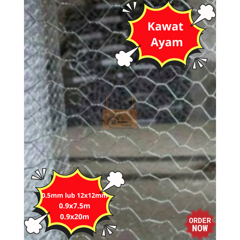 KAWAT AYAM GALVANIS ANTI KARAT BEST SELLER LUBANGAN 12X12MM