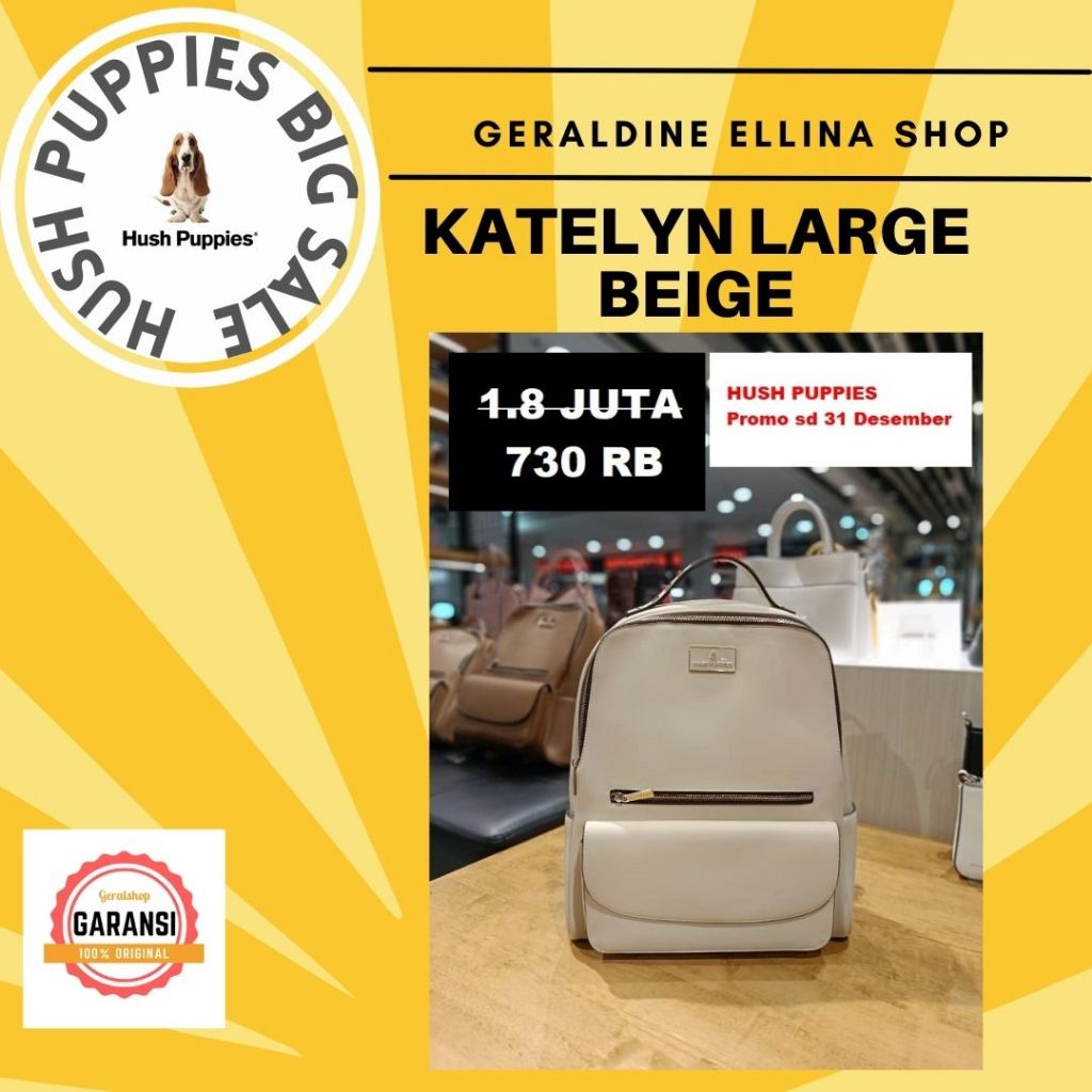 Tas ransel backpack Hush puppies original sale seri KATELYN