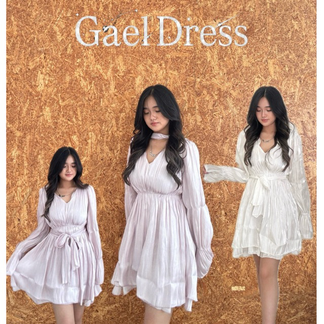 [ cindrelia.id ] Gael Dress | Dress Lengan Panjang | V-Neck Dress