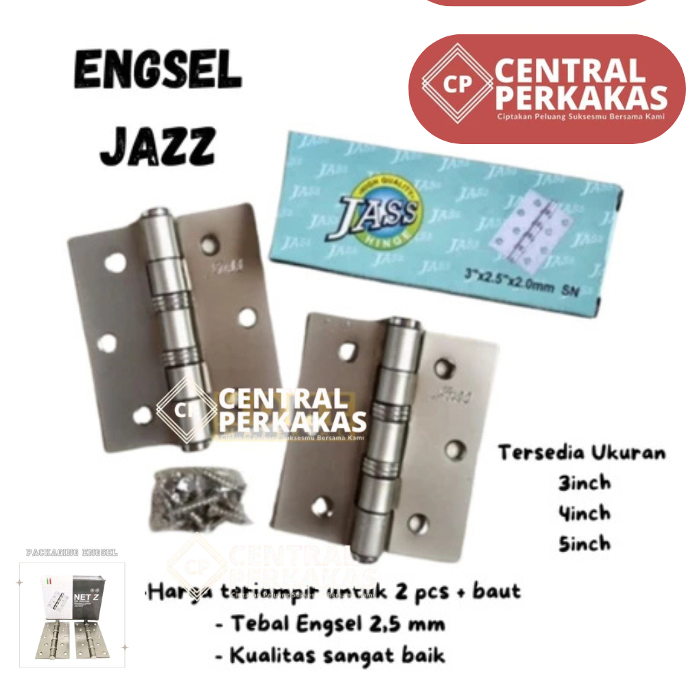 Engsel pintu besi jazz atau netz / engsel pintu dan jendela / engsel stainless / engsel satu set 2pc