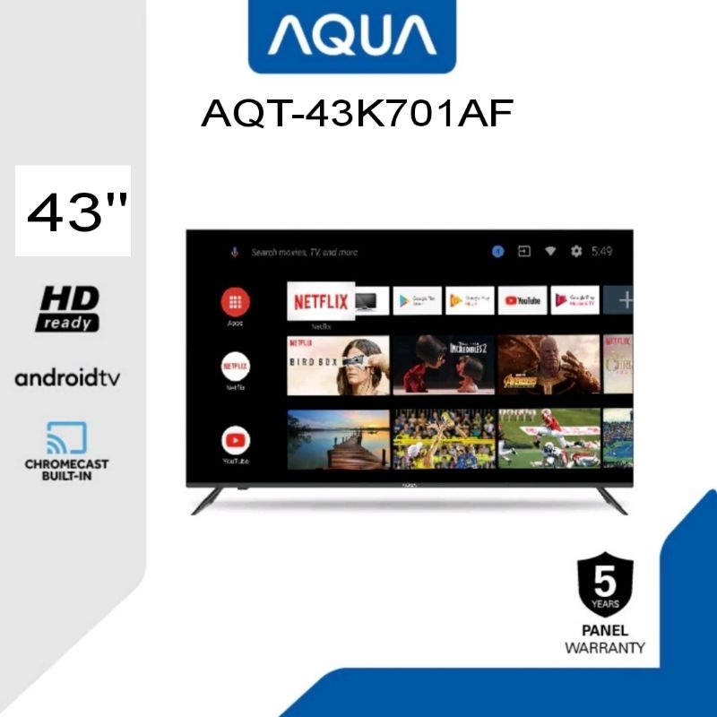 TV AQUA 43inch SMART ANDROID TV AQT-43K701AF