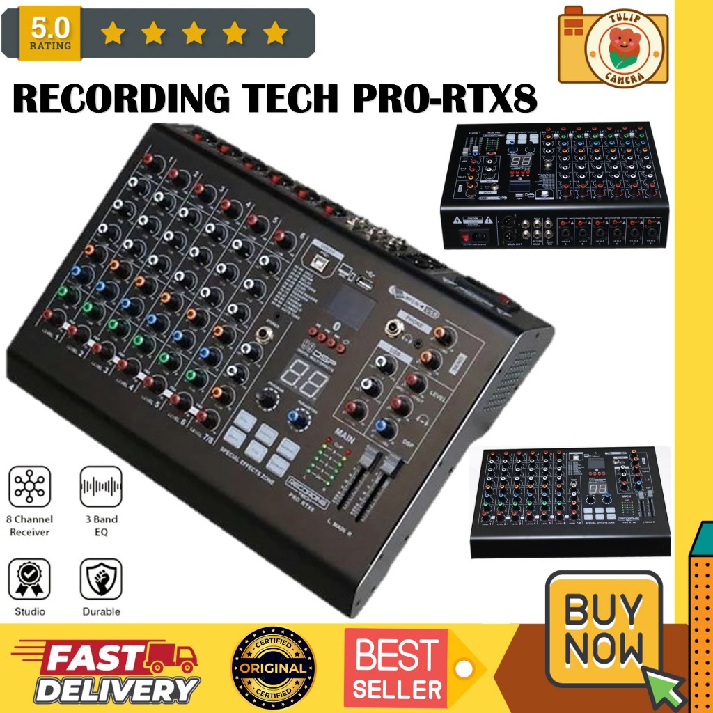 RECORDING TECH PRO-RTX8 8 Channel Professional Audio Mixer
