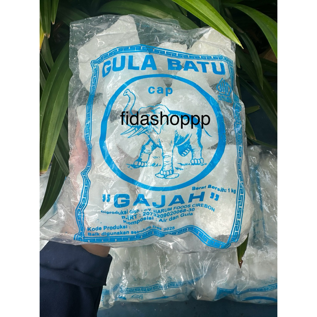 gula batu putih asli 1kg cap gajah