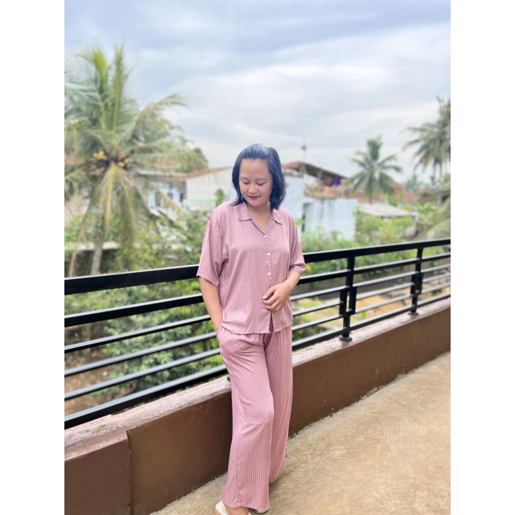 Silandri Daster Id - One Set Crop Rayon Motif Wanita Kekinian Cantik Busui One Set Daily