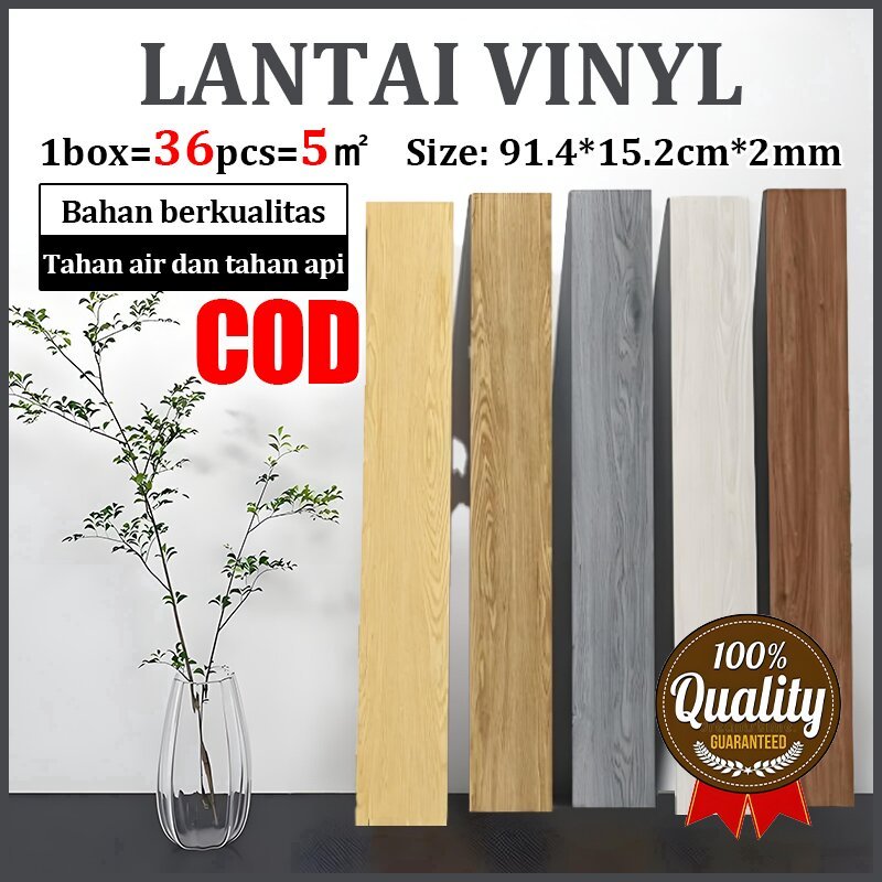 Lantai Vinyl 1box (36pcs) Lantai Vinyl Stiker Perekat Floor Vinyl Lantai Stiker Lantai Waterproof Ka