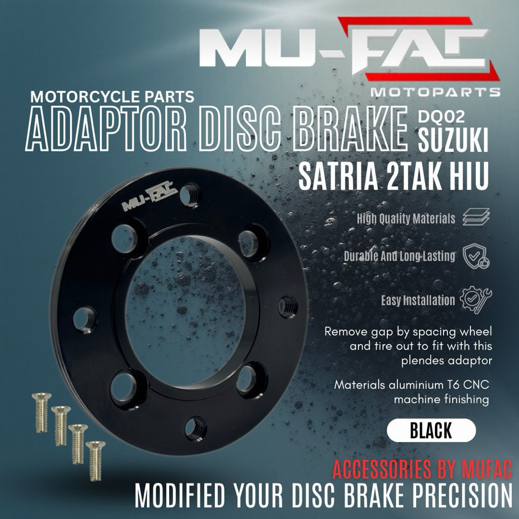 ADAPTOR PIRINGAN CAKRAM VELG STANDAR SUZUKI SATRIA HIU 2 TAK SATRIA LUMBA LUMBA 2 TAK MERK MUFAC PLU