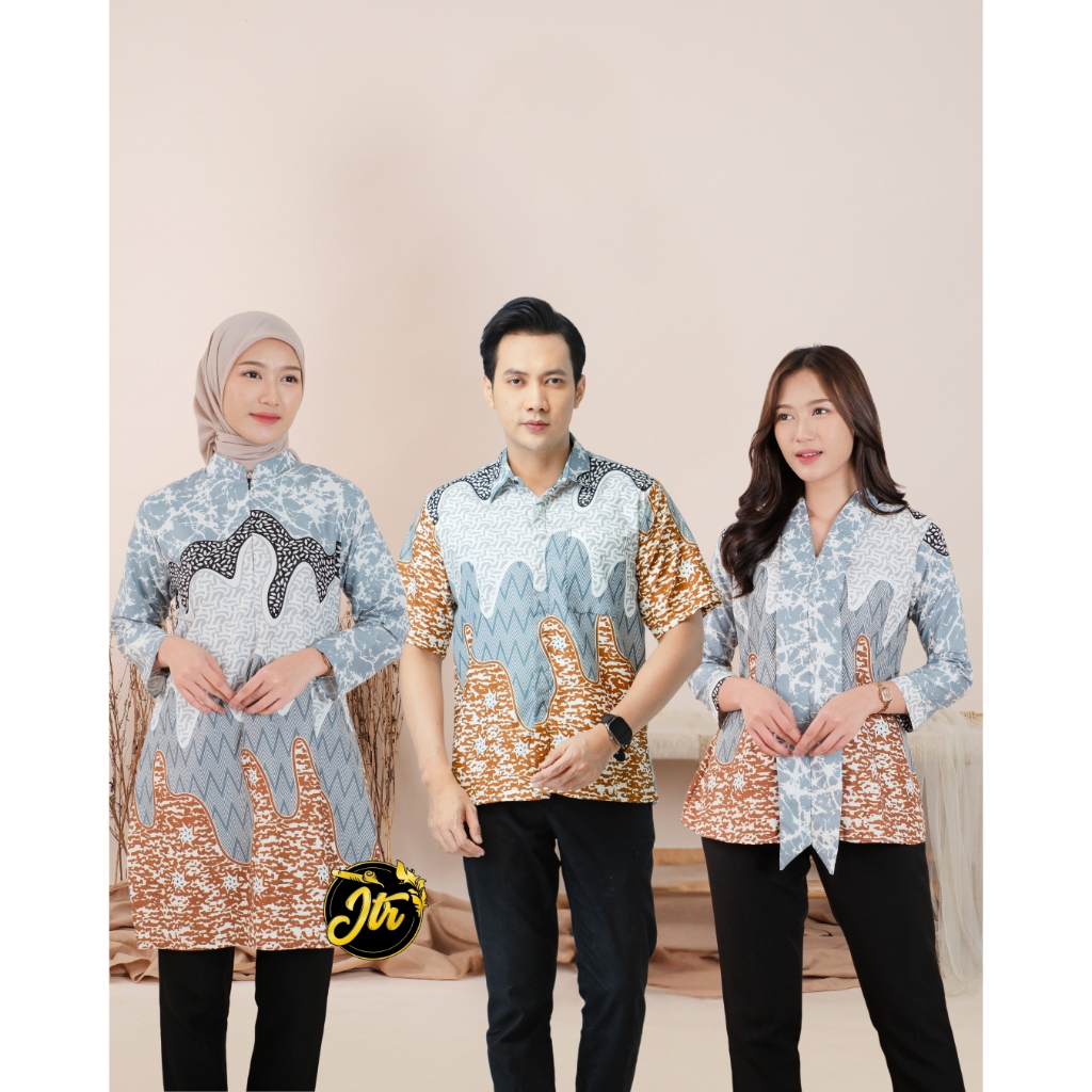 ALIYA Sarimbit Batik Couple Baju Atasan Kemeja Blouse Tunik Wanita JUMBO Pakaian Pria YUDHISTIRA